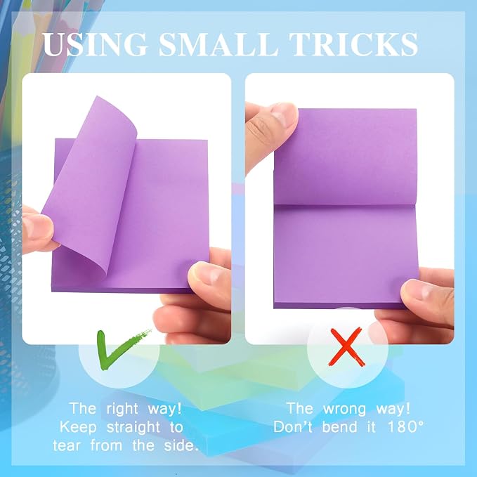 Early Buy Pop Up Sticky Notes, 3x3 in, 12 Pads, 6 Colors, 100 Sheets/Pad | refillable design, repositionable adhesive, ideal for office, school, and home use