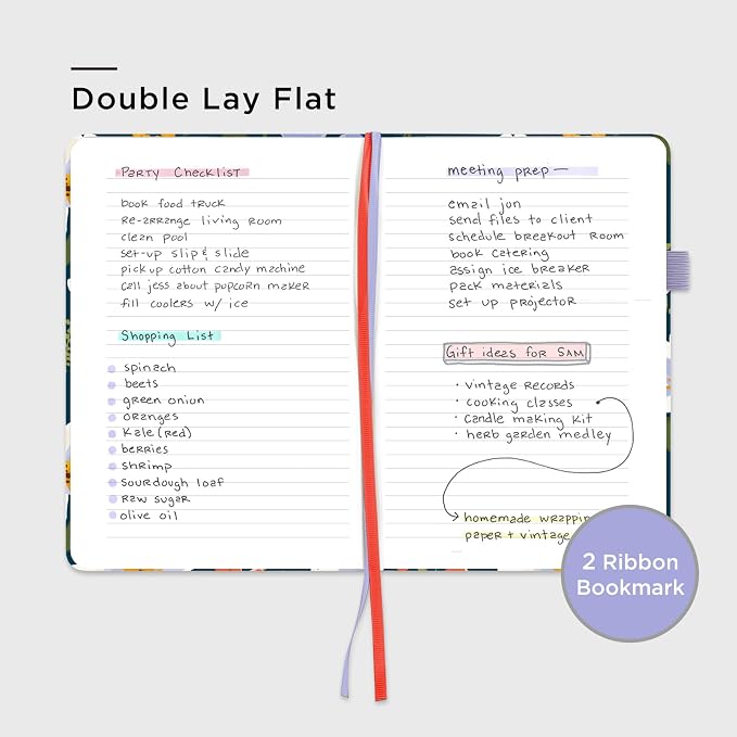 &And Per Se Lined Hardcover Notebook – A5 5.7"x8" College Ruled, 160 Pages, 100gsm Thick Paper – Aesthetic Journal for Women, Gift-Ready Planner, Everyday Writing Notebook (Garden Flowers)
