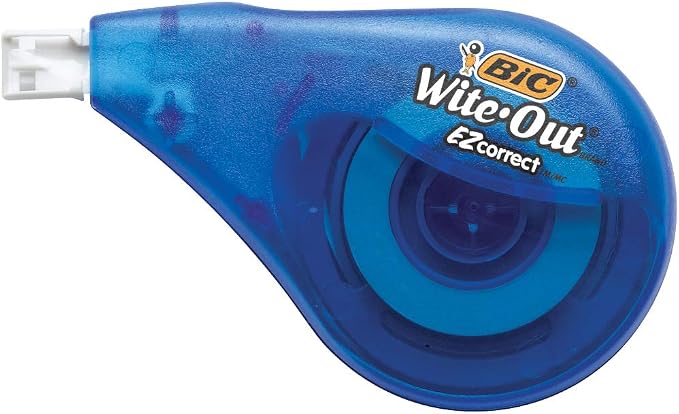 BIC Wite-Out Brand EZ Correct Correction Tape, Applies Dry, Translucent Dispenser Shows How Much Tape is Remaining (Pack of 9, 162 Count Total)