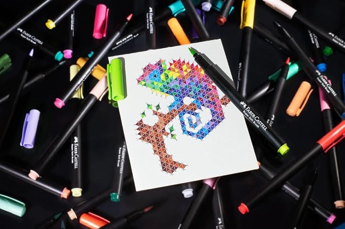 Faber-Castell Black Edition Soft Brush Pens, 50 Felt Tip Markers