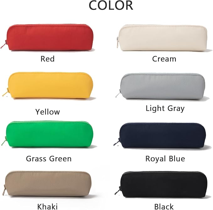 Pencil Case Small Pencil Pouch Slim (Light Gray, Oxford)