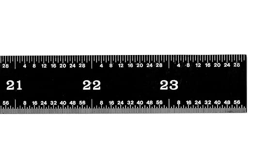 PEC Tools 24" Flexible Machinist Rule, Stainless Steel Ruler with Black Chrome Finish, High-Contrast Easy to Read, 4R Graduaction (1/8", 1/16", 1/32", 1/64"), Made in USA