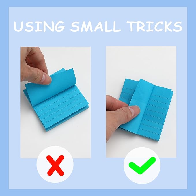 Lined Sticky Notes, Sticky Notes with Lines 18 Pads 9 Colors 3x3 50 Sheets Large Self-Stick Lined Stickies College Ruled Note Pads Teacher Back to School Supplies and Oﬃce Products