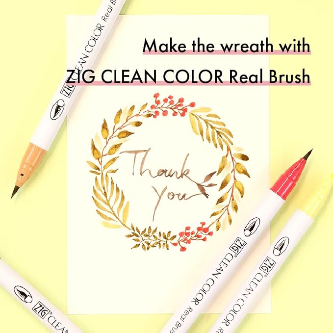 Kuretake ZIG CLEAN COLOR Real Brush 6 colors set 'Portrait colors Ⅱ' for illustration, design art, lettering, calligraphy, drawing