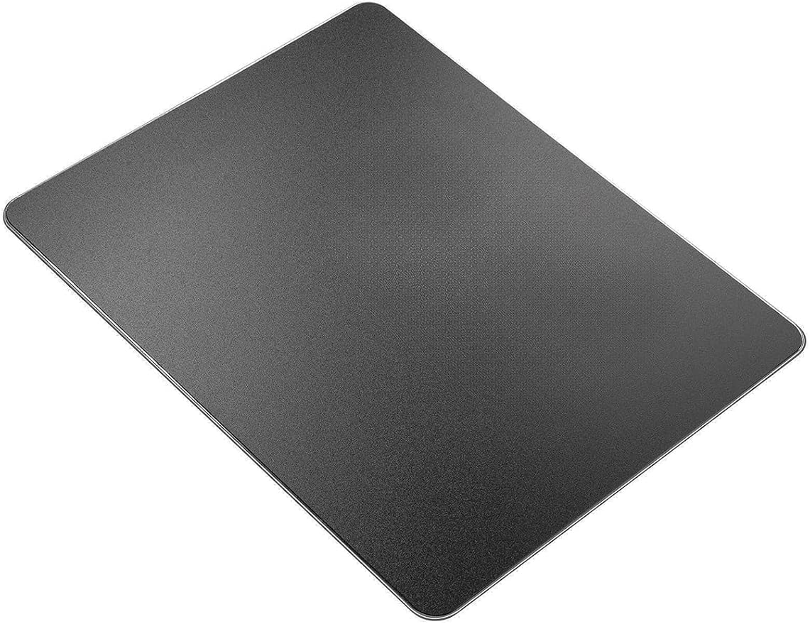 Vaydeer Hard Metal Aluminum Mouse Pad Clear Modern Smooth Magic Ultra Thin Double Side Design Mouse Mat Waterproof Fast and Accurate Control Compatible for Gaming and Office, Black, 9.05X7.08 Inch