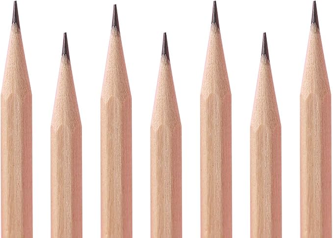 Hexagonal HB Wooden pencils, 30 natural wood grain pencils, Writing stationery(unpainted)