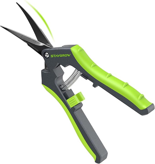 6.5" Pruning Shears for Gardening, Sharp Plant Trimming Scissors | Gardening Snips for Precise Cuts,Stainless Steel Garden Scissors Bonsai Clippers Garden Shears(1-Pack Curved)
