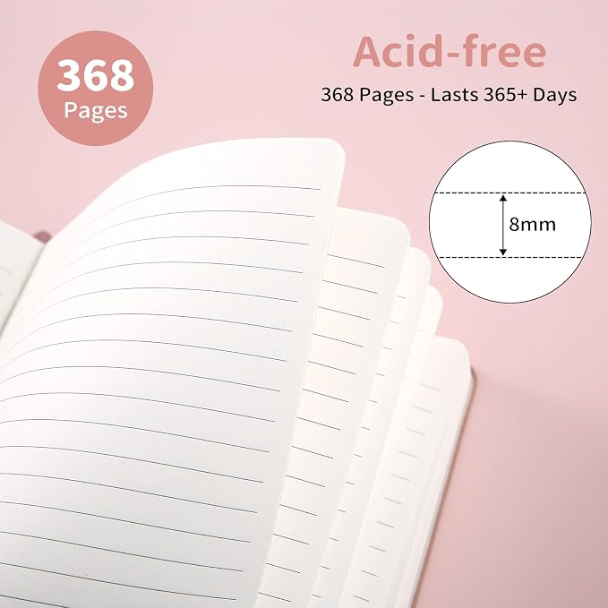 Thick Journal Notebook 368 Pages A5 Journals for Writing with 100GSM Lined Paper Softcover Leather Journals for Women School Note Taking Office Work Diary Pink