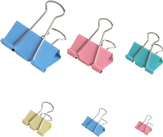 Jetec 200 Pcs Colorful Mixed Sizes Binder Clips Large Medium Small Paper Clamps Metal Paper Clips for Teachers Students Classroom Business Office and School Office Supplies