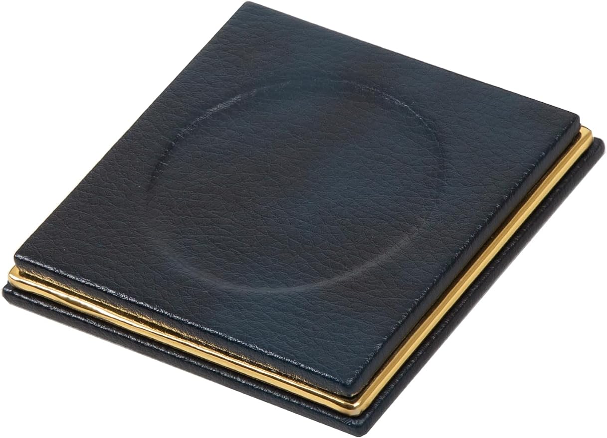 Cloud Luxury Leather Desk Set – 10 Piece Executive Desk Organizer with Desk Pad, Double Document Tray, Pen Holder, Memo Holder, Business Card Holder & Phone Stand – Gold Office Accessories (Navy Blue)