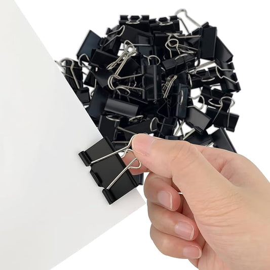 Ykimok 80Pcs Medium Binder Clips, 1.25 inch(32mm), Paper Clamps Medium Size for Office Supplies, Black