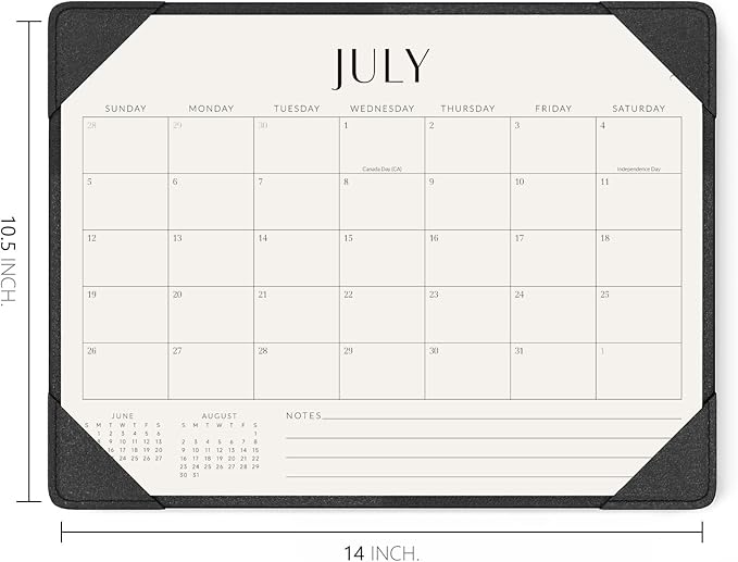 Jotsome Desk Calendar 2026 - 2027 with Desktop Mat, Desk Pad Calendar From July 2026 to December 2027 14x10.5 inch, Desk Blotter Calendar for Home Office and School, Easy Planning, Gift for the Holidays, Black