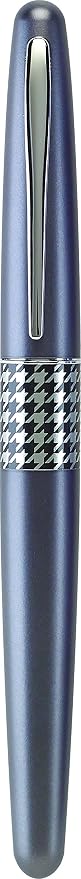 PILOT MR Retro Pop Collection Fountain Pen in Gift Box, Gray Barrel with Houndstooth Accent, Fine Point Stainless Steel Nib, Refillable Black Ink (91435)