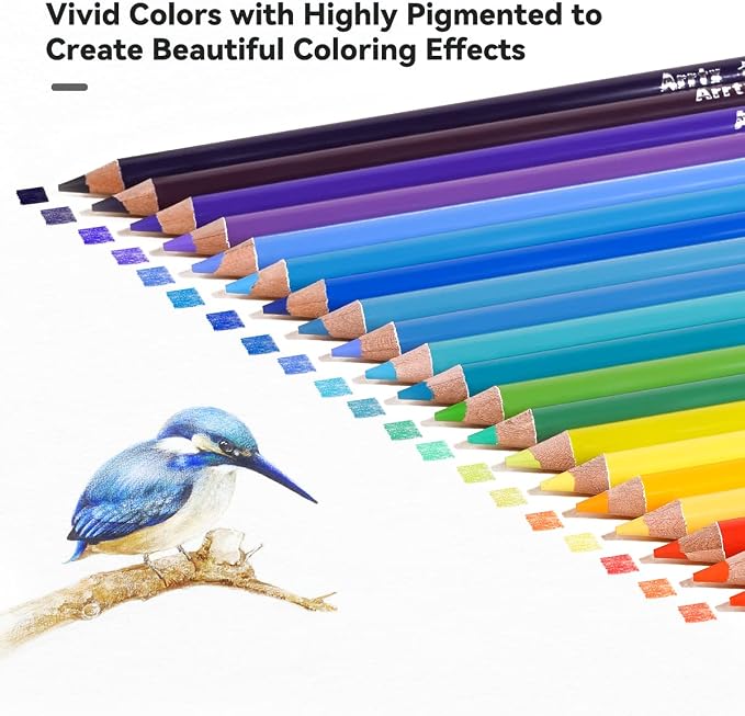 Arrtx 126 Colored Pencil Set Soft Core Coloring Pencils for Adult Color Drawing Blending Shading Sketching, Coloring Pencils Art Supplies for Artists Adults Beginners