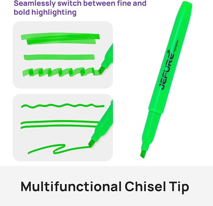 12 Pcs Highlighters, Chisel Tip, Quick Dry, Green | Bible Highlighters for Studying, Note-Taking, School, College, Office, Teacher & Student Supplies