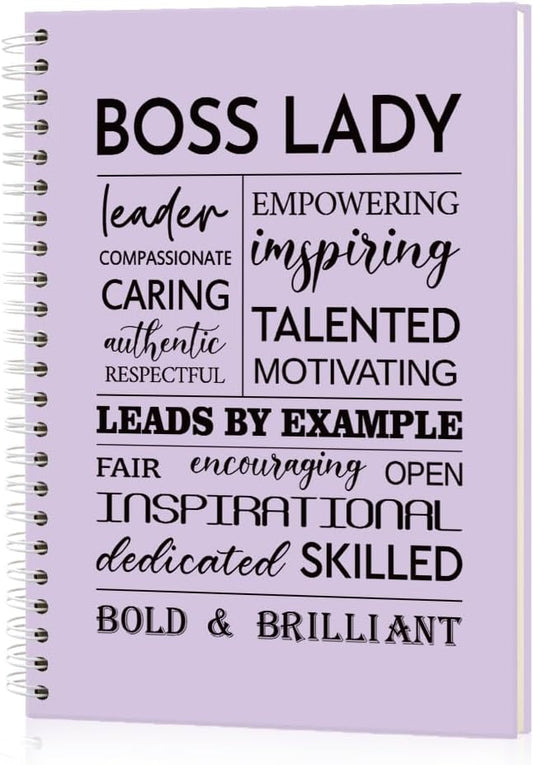 Boss Lady 160 Blank Pages Hardcover Spiral Notebook for Women Boss | New Business Owner Gifts for Boss Female, AppreciationPresentfor Women Entrepreneurs, Boss Day Women's Day Gifts
