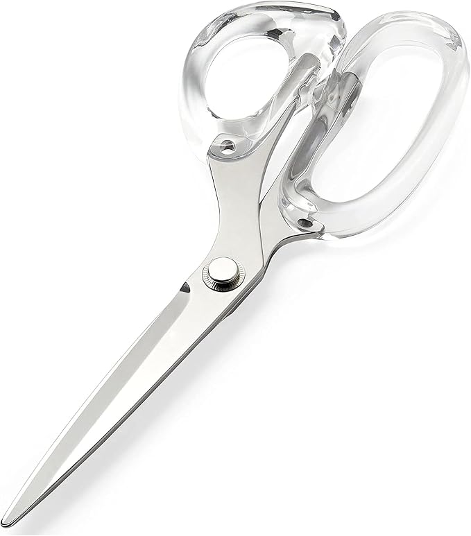 OfficeGoods 9” Stainless Steel Acrylic Scissors for Office and Home - Aesthetic and Sharp All Purpose Scissors, Perfect for Sewing, Arts and Crafts - Silver