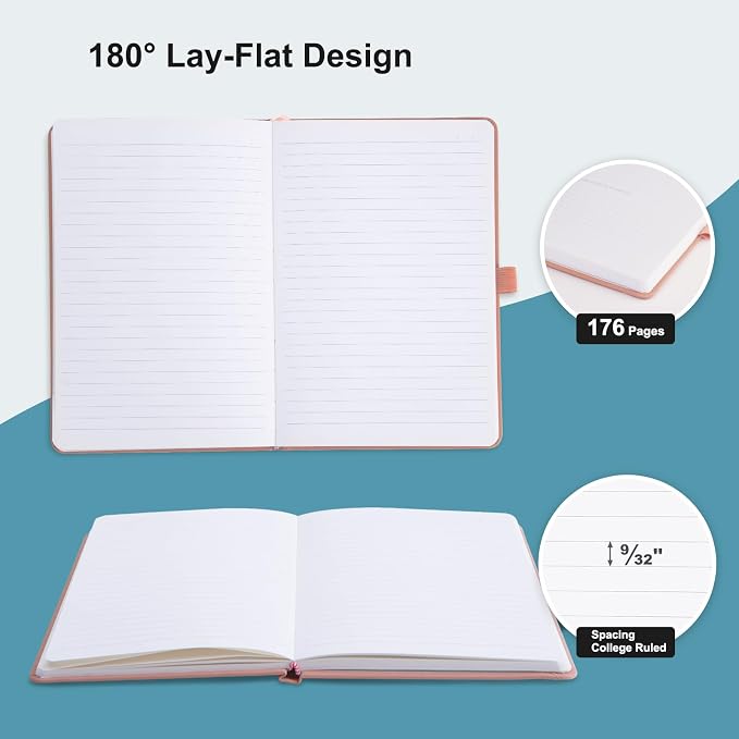 Comix 4 Pack Lined Journal Notebooks for Work, 176 Pages, 5.5"x8.3", Hardcover, A5 Medium College Ruled, Journaling Notebooks for Notes-Taking, Fits for Office School Home, Assorted Morandi