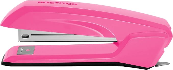 Bostitch Office Ascend 3 in 1 Stapler Integrated Remover & Staple Storage, 420 Staples Included, 20 Sheet Capacity, Lightweight, Pink