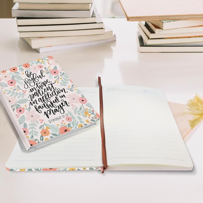 Cute flower Christian Hard Shell Journal Notebook 200 Sheets (5.8 x 8.3) | Bible Verse Gifts for Women, College Ruled Notebook, Inspirational Notebooks, Journals for Writing Planner Note Taking