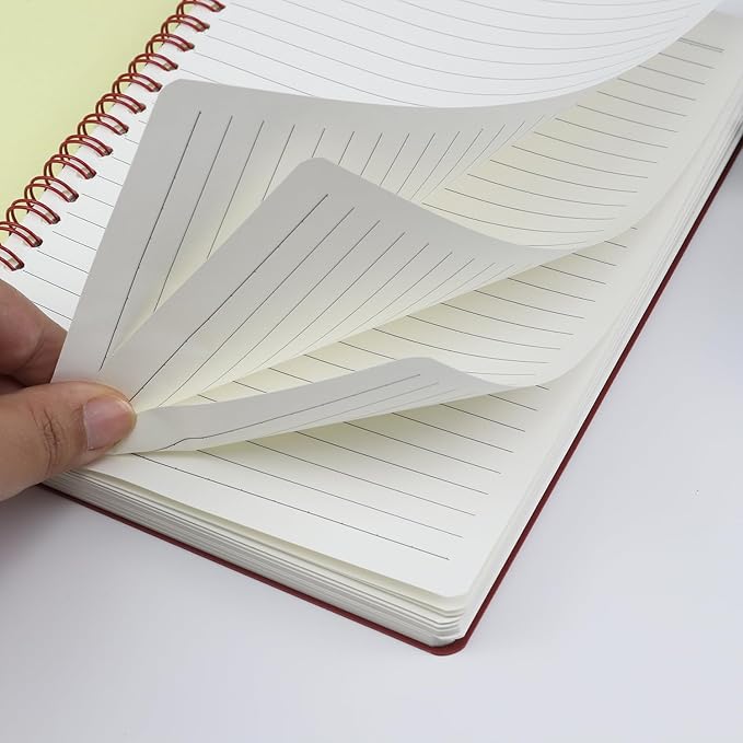5 Pack Spiral Notebooks 8.3" x 5.7", 80 Sheets College Ruled Notebook with Plastic Waterproof Cover, A5 Lined Journal for Office, School,Home