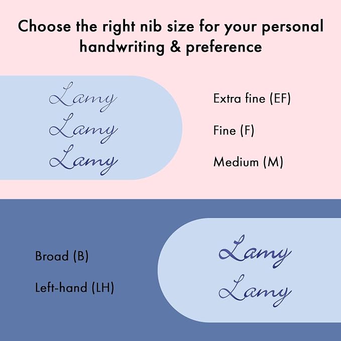 LAMY safari lightrose - Fountain Pen with ergonomic grip & polished Left-Handed steel nib (LH) in size M - ideal for any Writing & Calligraphy - including LAMY T 10 blue cartridge