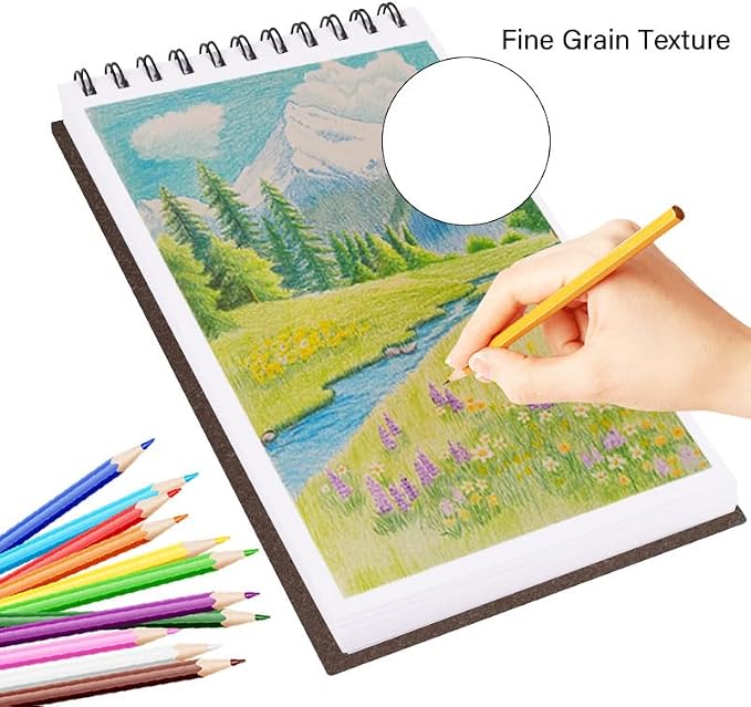 5.8" x 8.3" Mixed Media Sketch Book,Spiral Bound Hardcover Sketchbook,60 Sheets 92lb/150gsm Neutral White Acid Free Paper,Art Journal Sketchbook for Drawing Writing Sketching Illustration,Dark Coffee