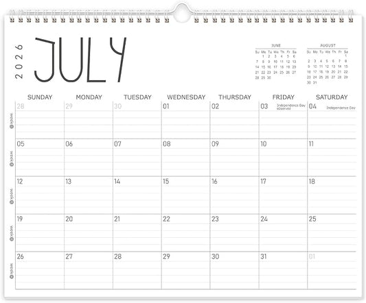 GuassLee Wall Calendar 2026, 2026-2027 Calendar Wall from Jun. 2026 to May 2027, 14" X 11" Paper Monthly Planner Wall Hanging Calendar with Thick Paper for Office Home Planning & Organizing
