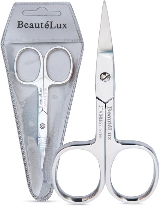 Professional Curved Grooming Scissors – Stainless Steel Precision Scissors for Eyebrow & Cuticle Care (Eyebrow - Curved, 3.5'' Inches)