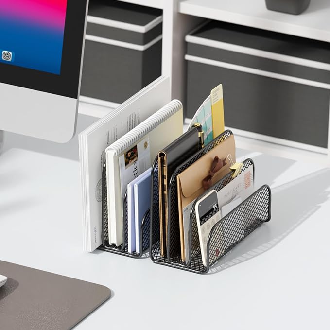 gianotter Mail Organizer Countertop | Mail Sorter with 3-Slot Mail Holder Letter Holder for Desk Bill Organizer for Office Receipts and Letter Paper Storage