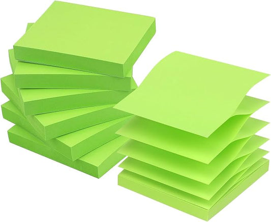 Early Buy Pop Up Sticky Notes, 3x3 in, 6 Pads, 100 Sheets/Pad, (Green) | refillable design, repositionable adhesive, ideal for reminders and office organization