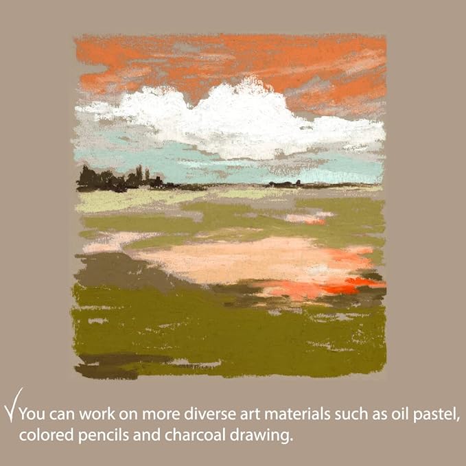 Toned Gray & Tan 4 Colors Sketchbook Paper Pad for Oil Pastel Colored Pencils Charcoal, 7.2 x 10”, f40 Sheets Papelsino
