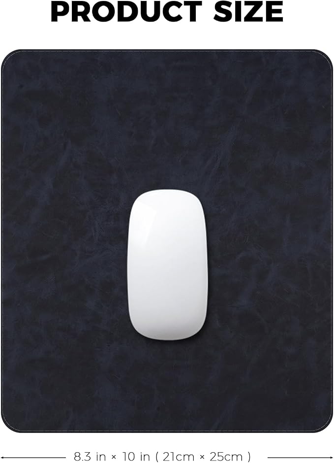 Mouse pad, Non-Slip Washable Waterproof Computer Mouse mat Thick for Laptop Wireless Mouse Home Office Travel, Portable 9.8"x 8.3" S Dark Blue