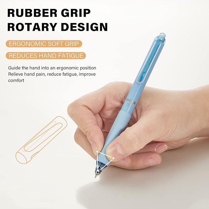 ParKoo Gel Pens Quick Dry Ink Fine Point 0.5mm, Retractable Rolling Ball Blue Ink Pen, Click Silent Pens Set for Journaling Notetaking Drawing Sketching Smooth Writing Non Bleed 12pcs