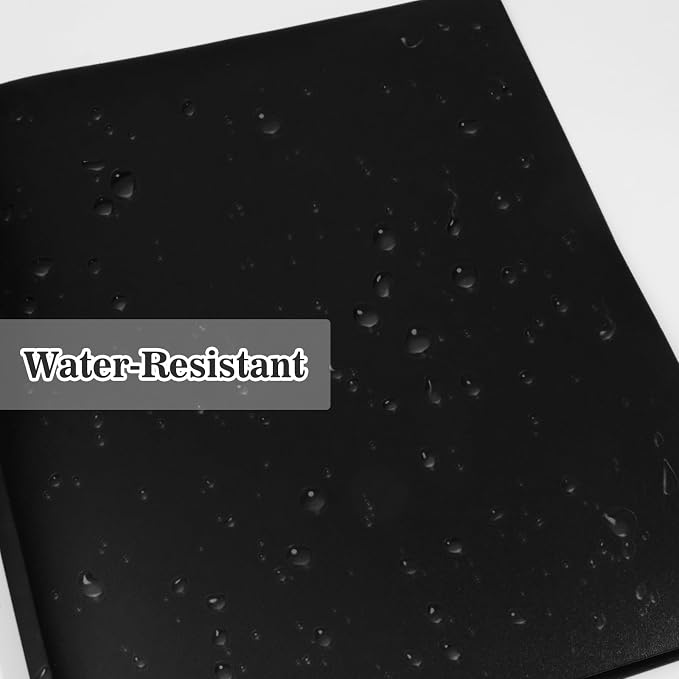 12-Pack Plastic Folders with Pockets and Prongs, 2-Pocket Poly Folders with 3 Fasteners Hold 8-1/2" x 11" Paper for School/Office/Home, Black