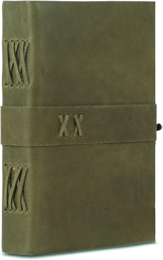 Vintage Leather Journal Handmade Buffalo Deckle Edge Paper – Leather Bound Journal for Women Men Vintage C-Lock Closure Ideal for Writing & Travel for Artists