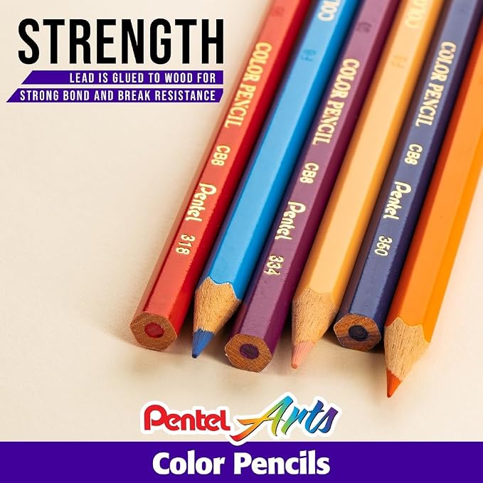 Pentel Arts Colored Pencils, Assorted Colors, Set of 24 (CB8-24)