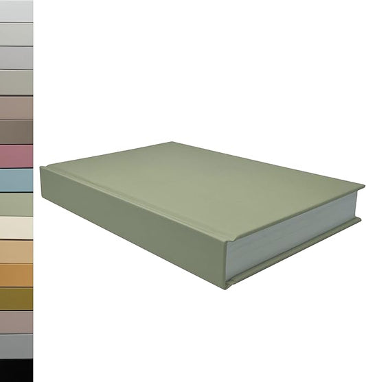 CovoBook™ Blank Hardcover | Premium Sketchbook Journal Guest Book | Photo Prop Home Decor (Sage, Size 9)