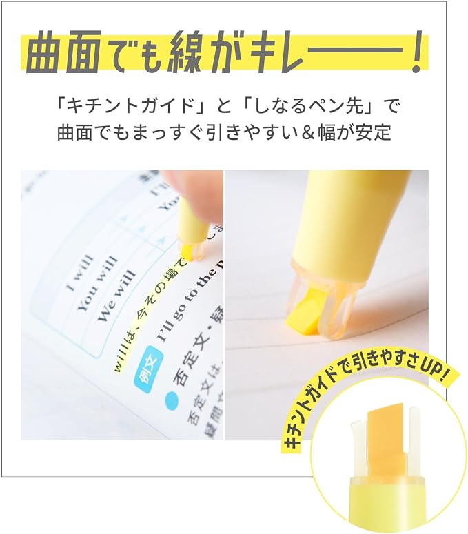 PILOT KIRE-NA Highlighter Set, Pastel 5 Colors, Chisel and Fine Tip, Quick-Dry Pigment Ink, SKIW-1-5C2