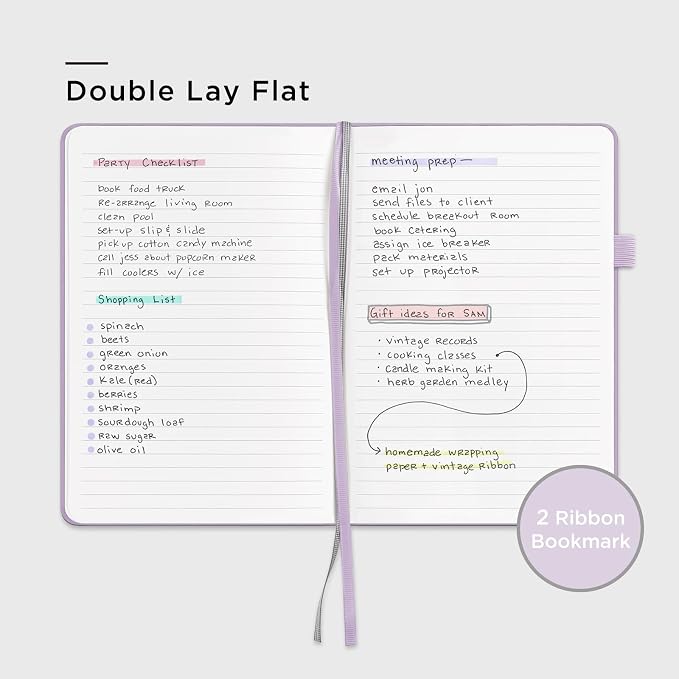 &And Per Se Lined Journal Notebook, 160 Pages, A5 5.7 x 8 inches College Ruled Thick Paper Notebook Journals for Writing, Hardcover Notebooks for Women Men Office School (1 Pack, Lavender)