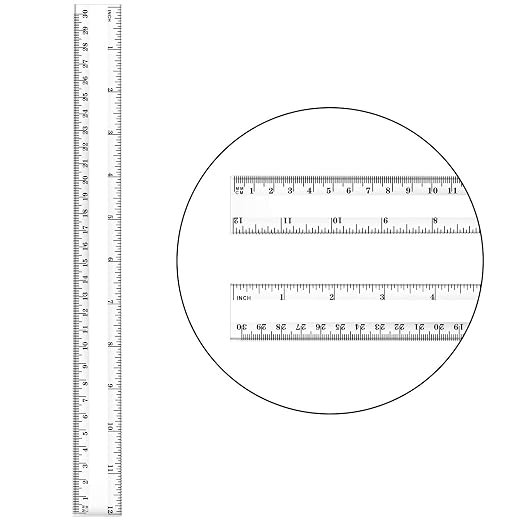 Chuangdi 20 Pcs 12 Inch Plastic Ruler Bulk for Classroom,Clear,Classic | Kids Rulers for School, Home, Office, Dual Scale Design, Lightweight School Supplies