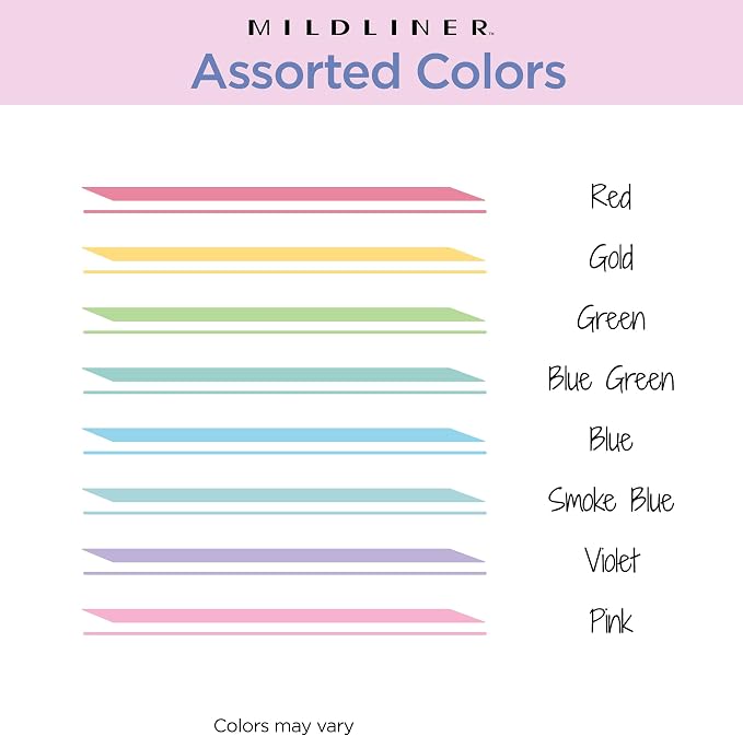 Zebra Pen Mildliner Dual-Tip Highlighter Marker Set, Broad and Fine Tips, No Bleed, Ideal for Bible Highlighting, Journaling, School and Office Supplies, Assorted Soft Hue Ink Colors, 8-Pack (78108)