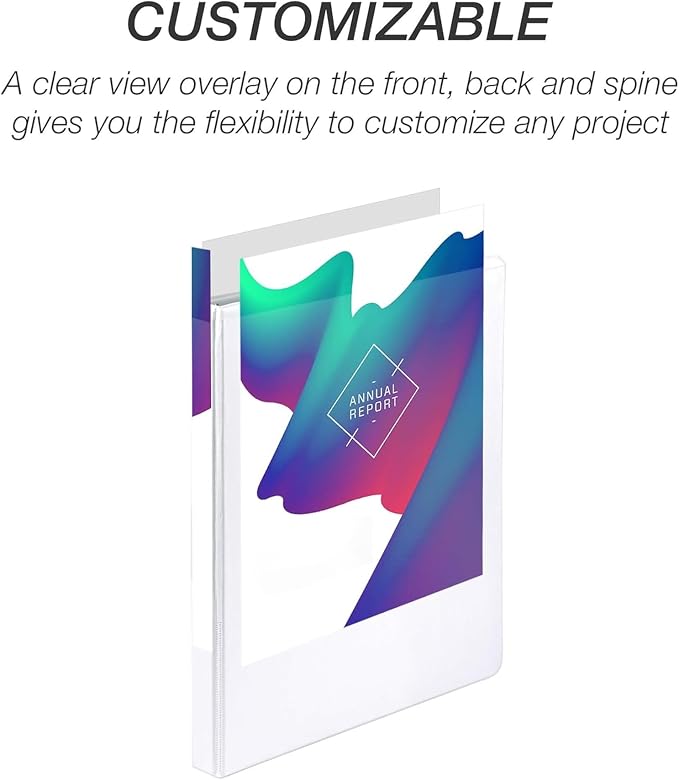 Samsill Economy 0.5 Inch 3 Ring Binder Bulk Pallet, Round Ring Binder, Customizable Clear View Cover, White, Pallet of 768 Binders in 32 Cartons