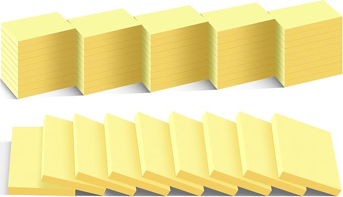 (54 Pads) Mini Sticky Notes 1.5x2 in, Yellow Strong Adhesive Post, Suitable for School, Home, Office, Clean Removal