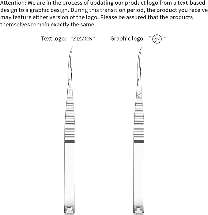 ZIZZON Cuticle Scissors Extra Fine Curved Professional Precise Pointed Tip Grooming kit for Eyebrow, Eyelash, Trim Nail and Dry Skin