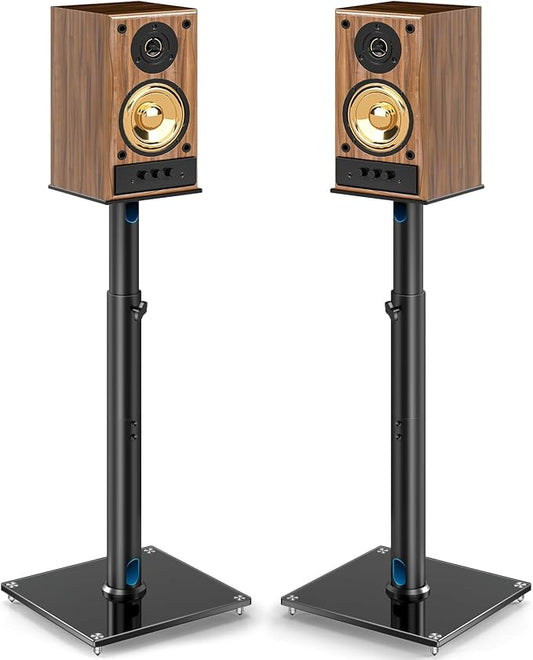 5Rcom Universal Speaker Stands for Surround Sound with 360° Swivel，Height Adjustable Bookshelf Speakers Stand from 32" to 43" with Cable Management, Speaker Stands Pair with Nonslip Pad Easy Install