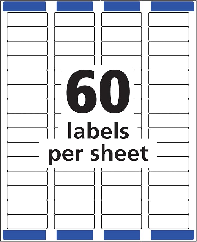 Avery Printable Return Address Labels with Sure Feed, 0.5" x 1.75", White, 6,000 Blank Mailing Labels (05155)