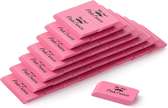 Mr. Pen- Pink Pencil Eraser Bulk, 36 Pack | Large Latex Free Block Erasers for School, Office, Art Sketching, Homework, Exams, Clean Smudge-Free Correction