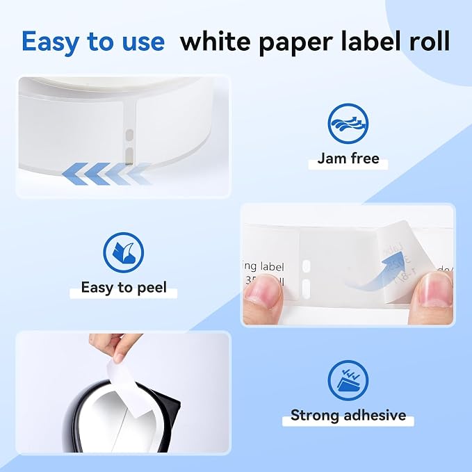 Compatible with DYMO LW 30252 Thermal Label Maker Refill 1-1/8" x 3-1/2" | 12 Roll, 28 x 89 mm, 350/roll, Compatible with LabelWriter 450 Twin Turbo 4XL printer, For multipurpose address barcode Label