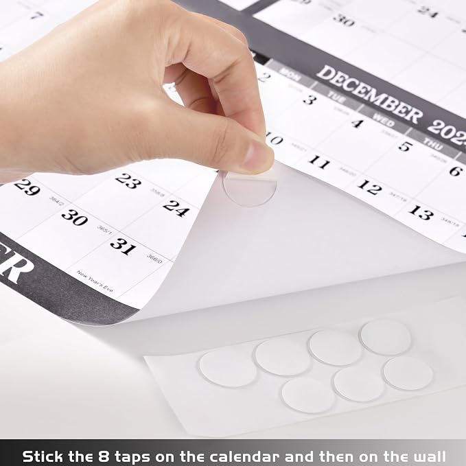 2026-2027 Yearly Wall Calendar - 26-27 Yearly Wall Calendar, Jul. 2026 - Jun. 2027, 34.3" x 22.8" (Open), Yearly Calendar 2026-2027 with Julian Date, Vertical Calendar with Premium Paper, Round & Planner Sticker, Gray